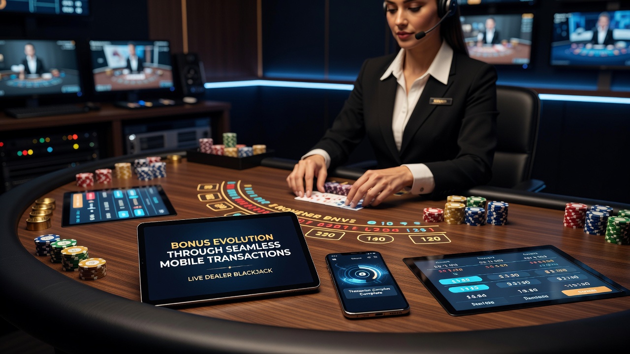 Live-Dealer-Blackjack mit mobilen Transaktions- und Bonus-Overlays
