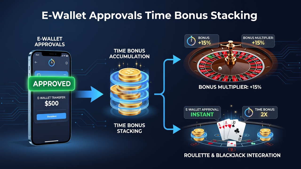 Visualisierung von gestapelten Bonus-Ebenen während mobiler Blackjack- und Roulette-Sitzungen mit E-Wallet-Statusanzeigen