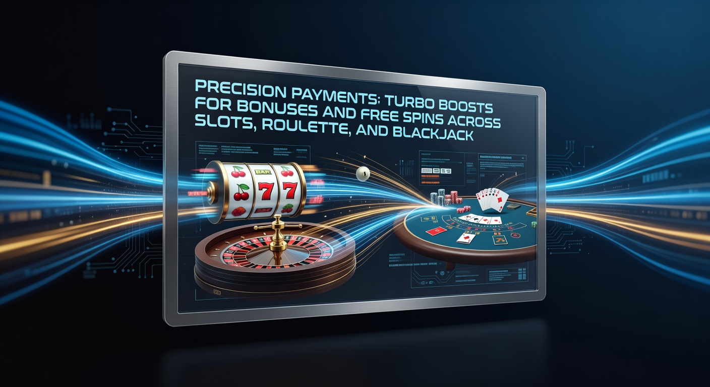 Grafik zeigt schnelle Zahlungstransaktionen, die Boni und Freispiele in Casino-Spielen aktivieren, mit Symbolen für Slots, Roulette und Blackjack