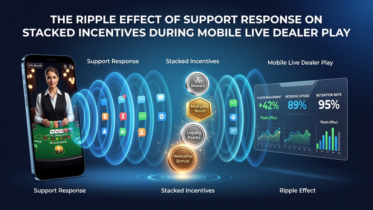 Detailansicht einer mobilen App mit Live-Dealer und gestapelten Bonus-Indikatoren während einer Support-Anfrage